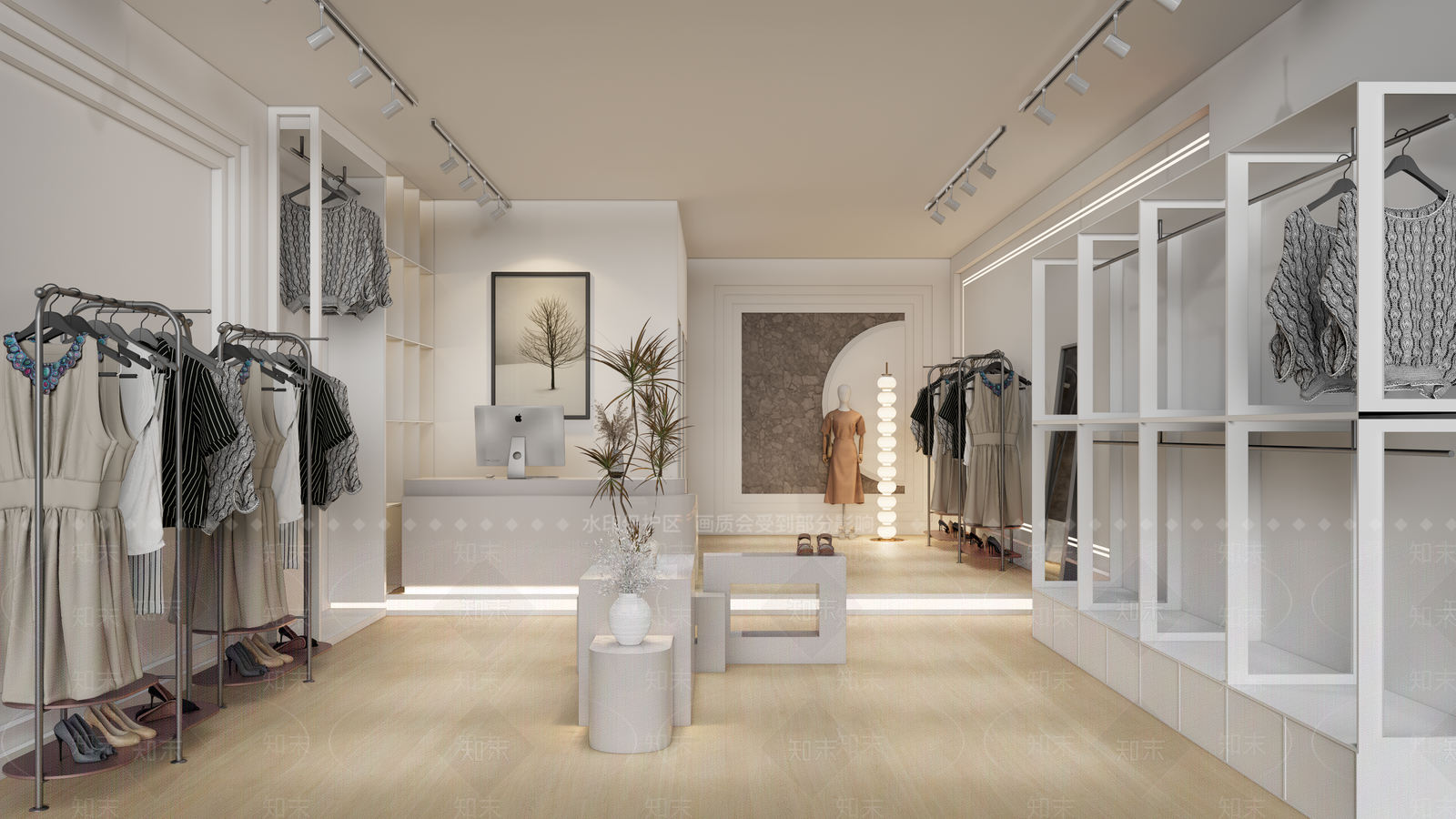 现代服装店SU模型下载【ID:1121985593】