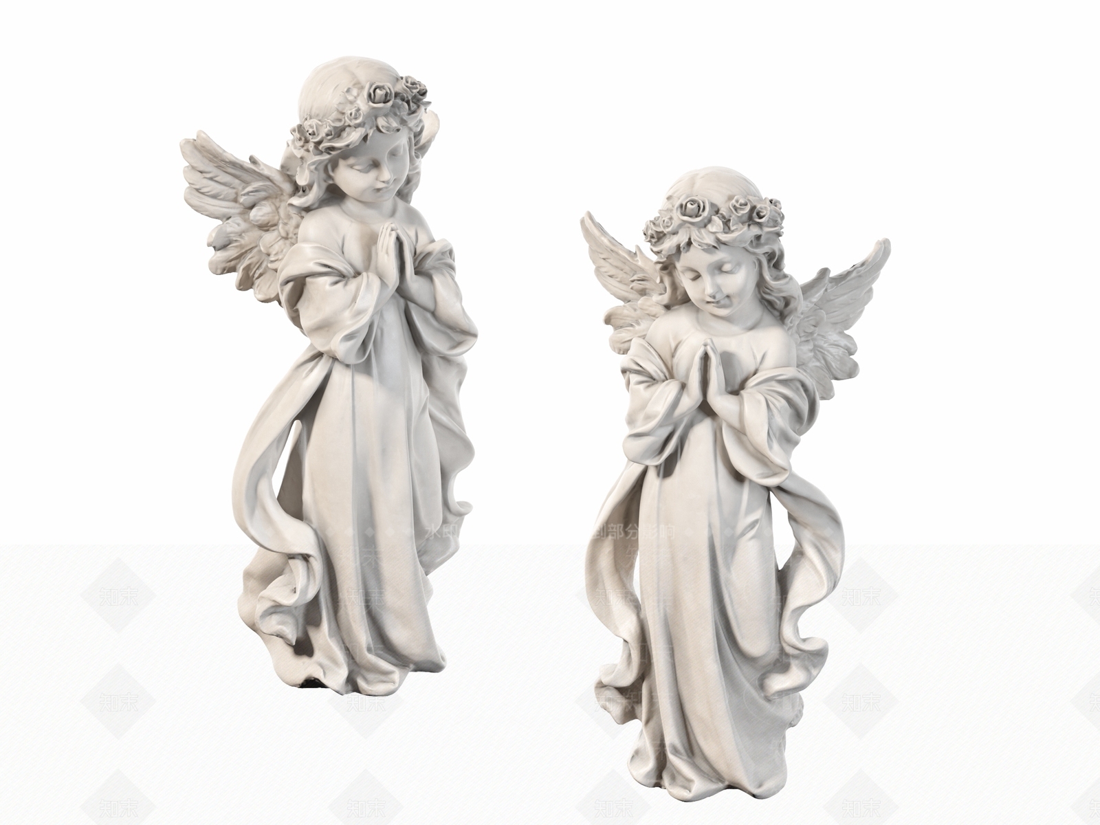 欧式古典小天使人物雕塑3D模型下载【ID:1122000781】