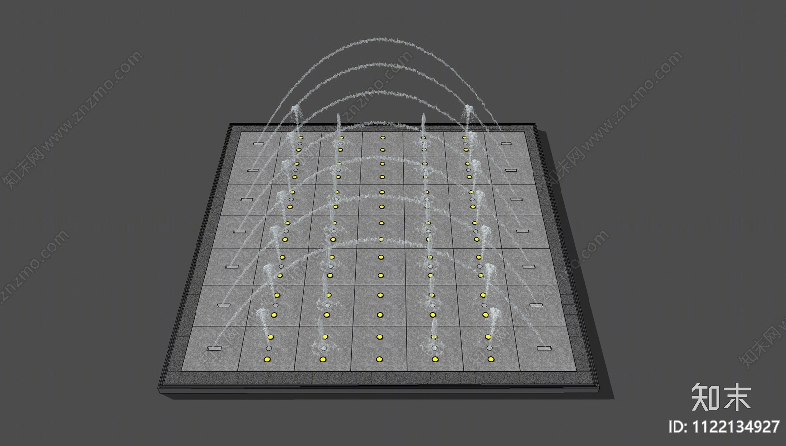 现代旱喷水景SU模型下载【ID:1122134927】