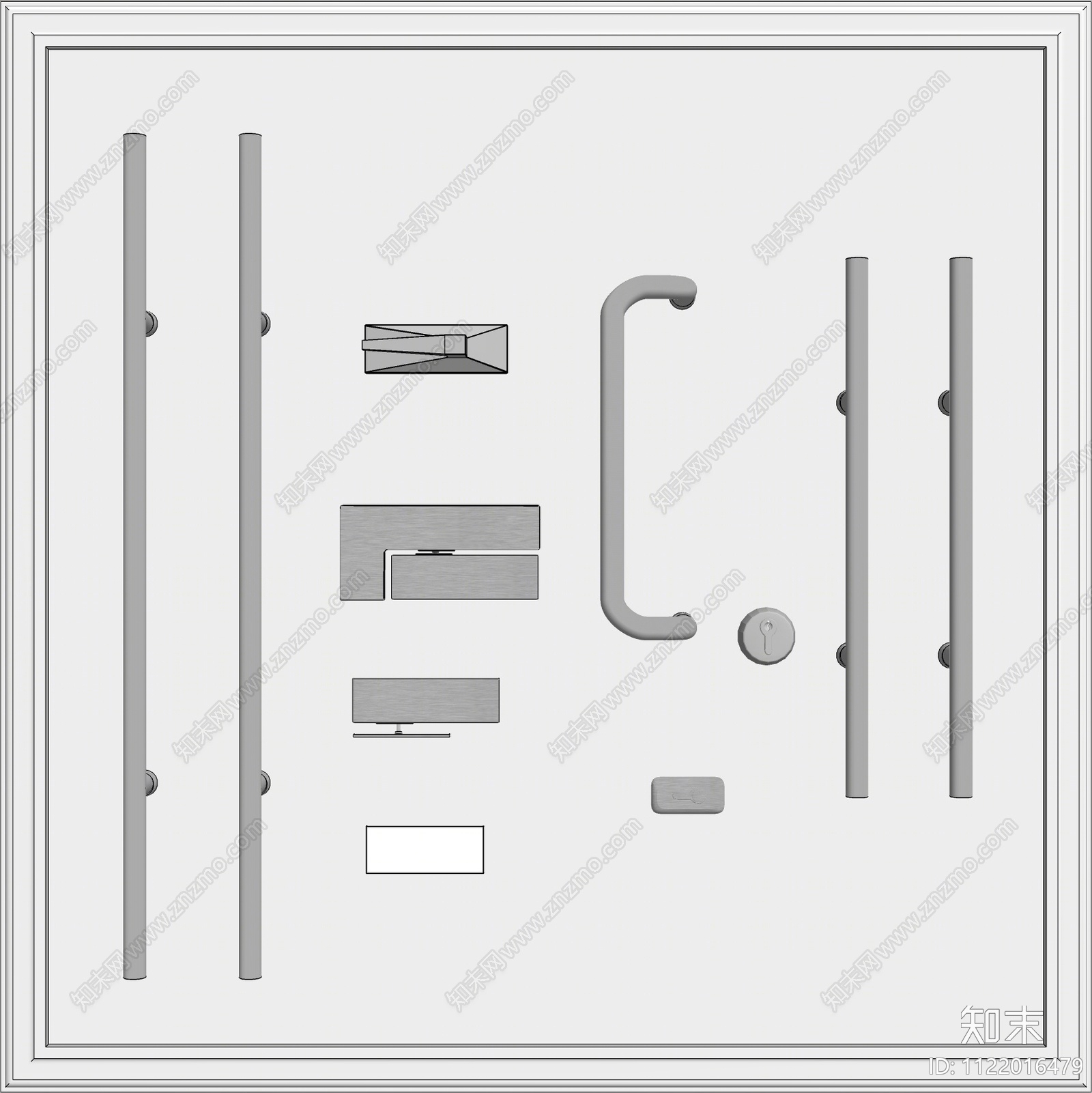 现代玻璃门拉手SU模型下载【ID:1122016479】