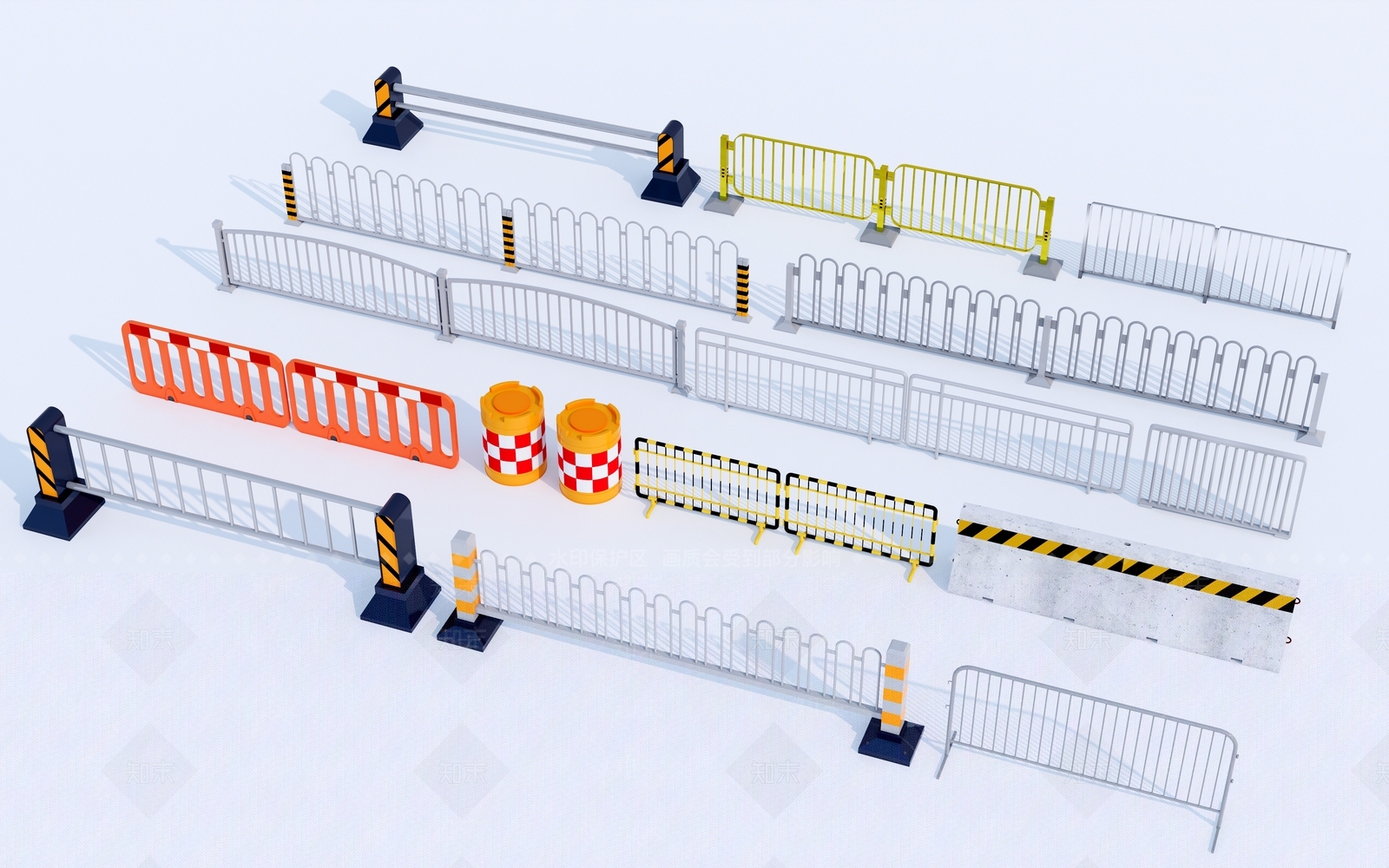 现代道路护栏SU模型下载【ID:1122018196】