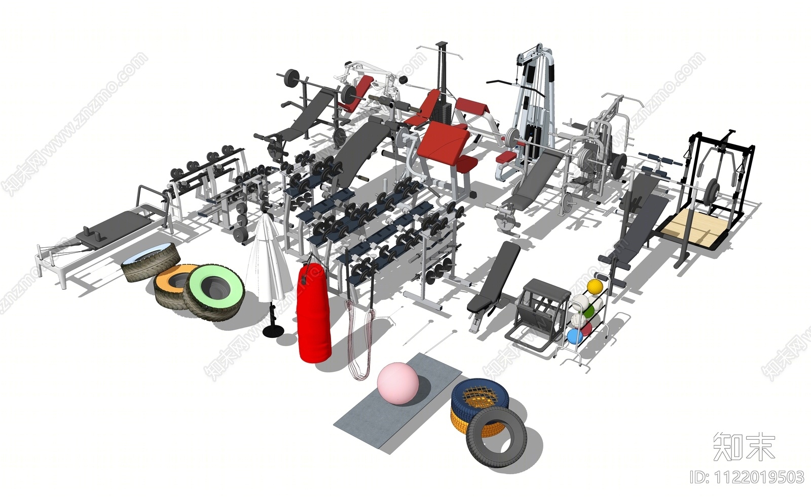健身房器械SU模型下载【ID:1122019503】