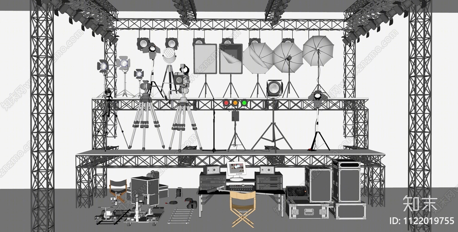 摄影棚SU模型下载【ID:1122019755】