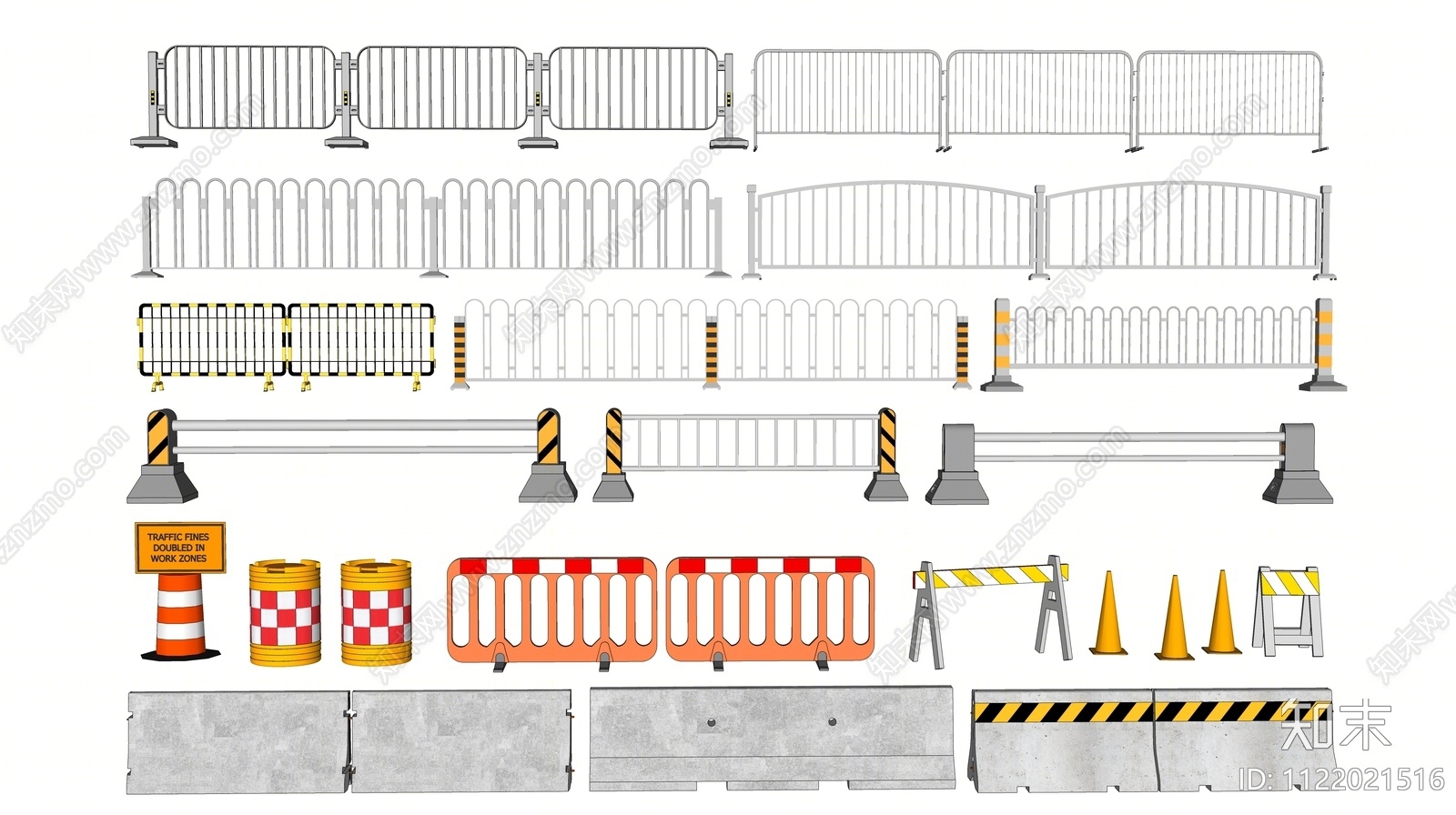 现代道路护栏SU模型下载【ID:1122021516】