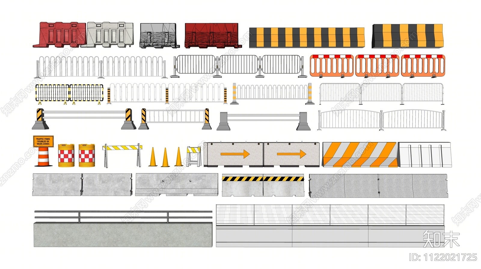 现代道路护栏SU模型下载【ID:1122021725】
