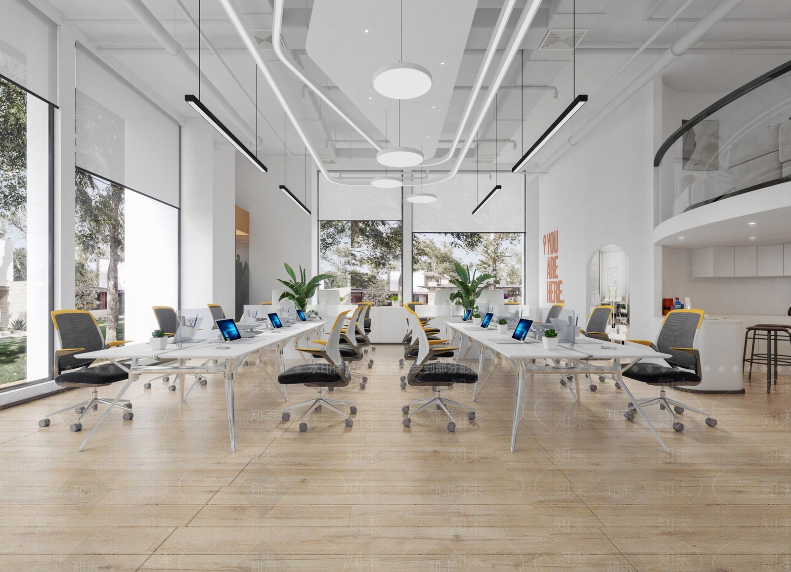 现代公共办公区3D模型下载【ID:1122021757】_知末3d模型网
