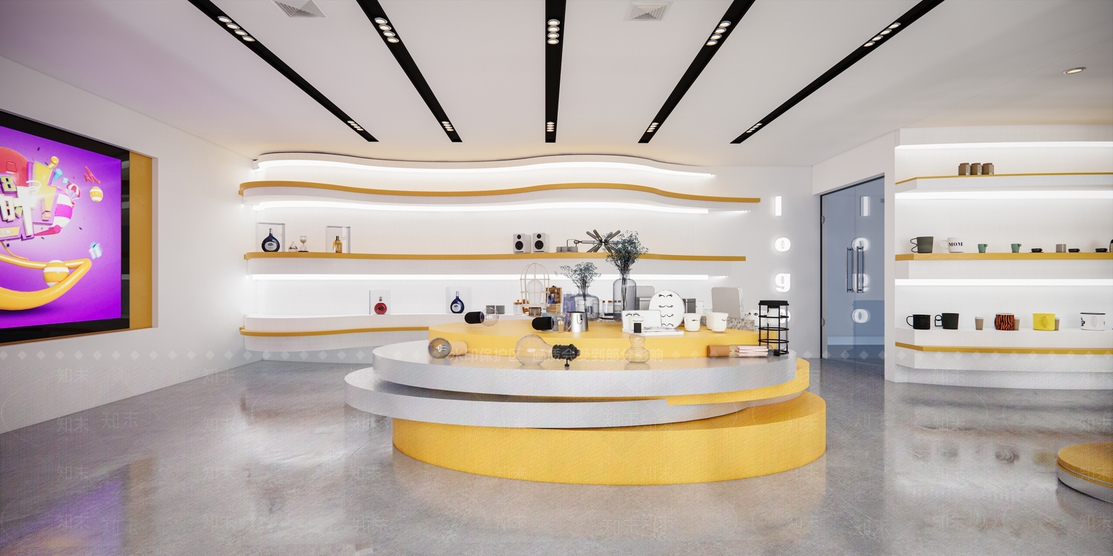 现代跨界电商展厅SU模型下载【ID:1122023812】