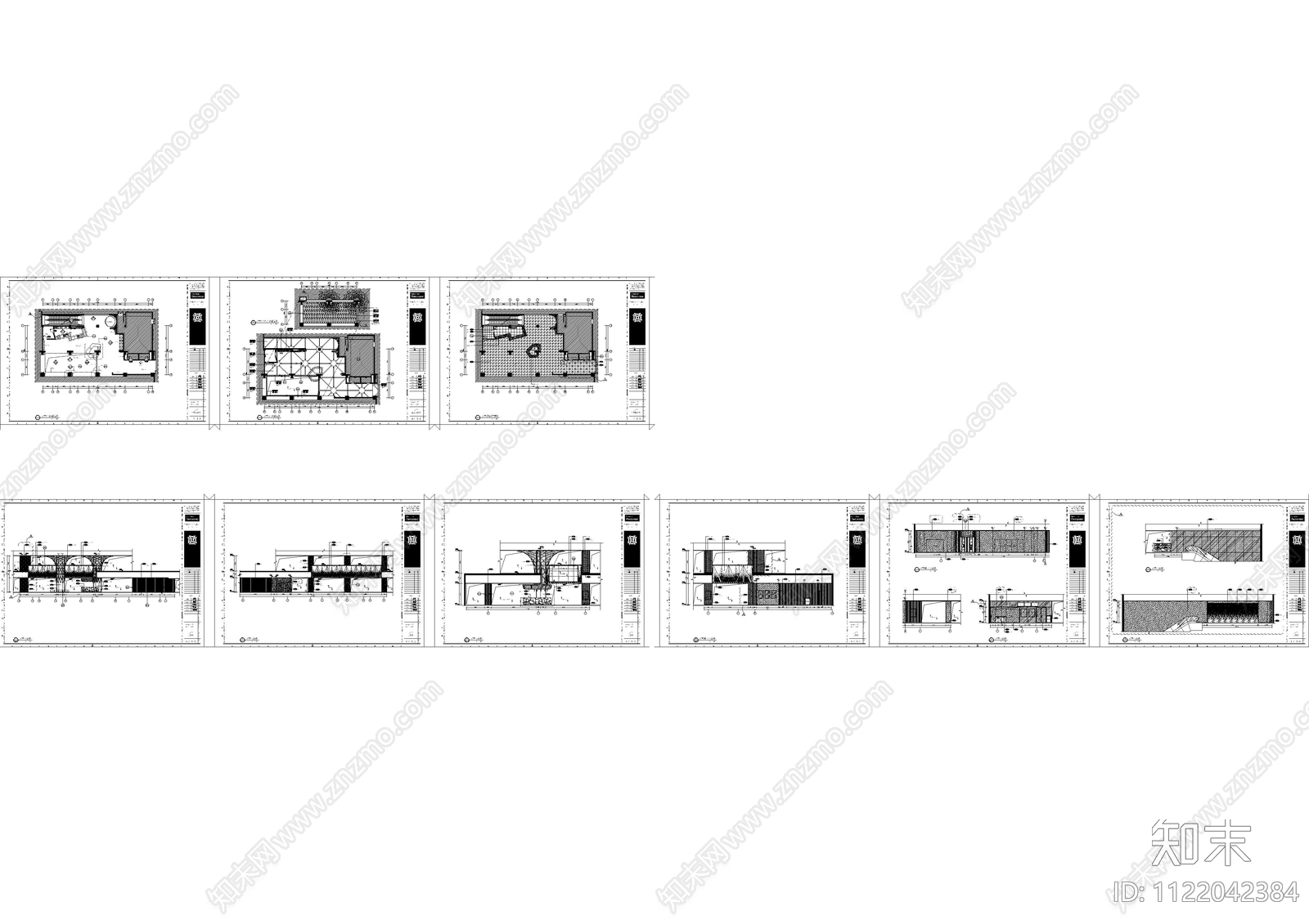 影城大堂平立面施工图cad施工图下载【ID:1122042384】