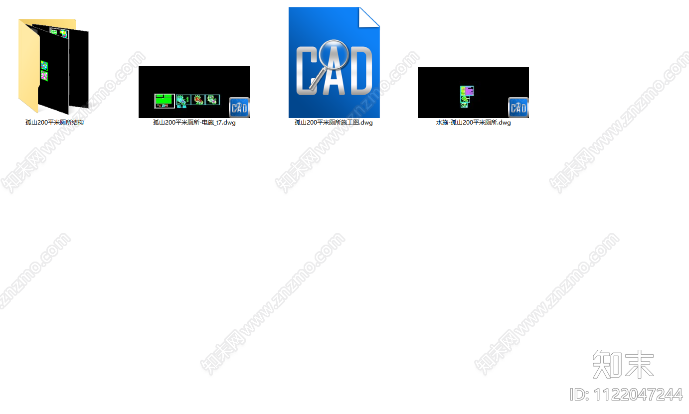 现代公共卫生间施工图效果图cad施工图下载【ID:1122047244】