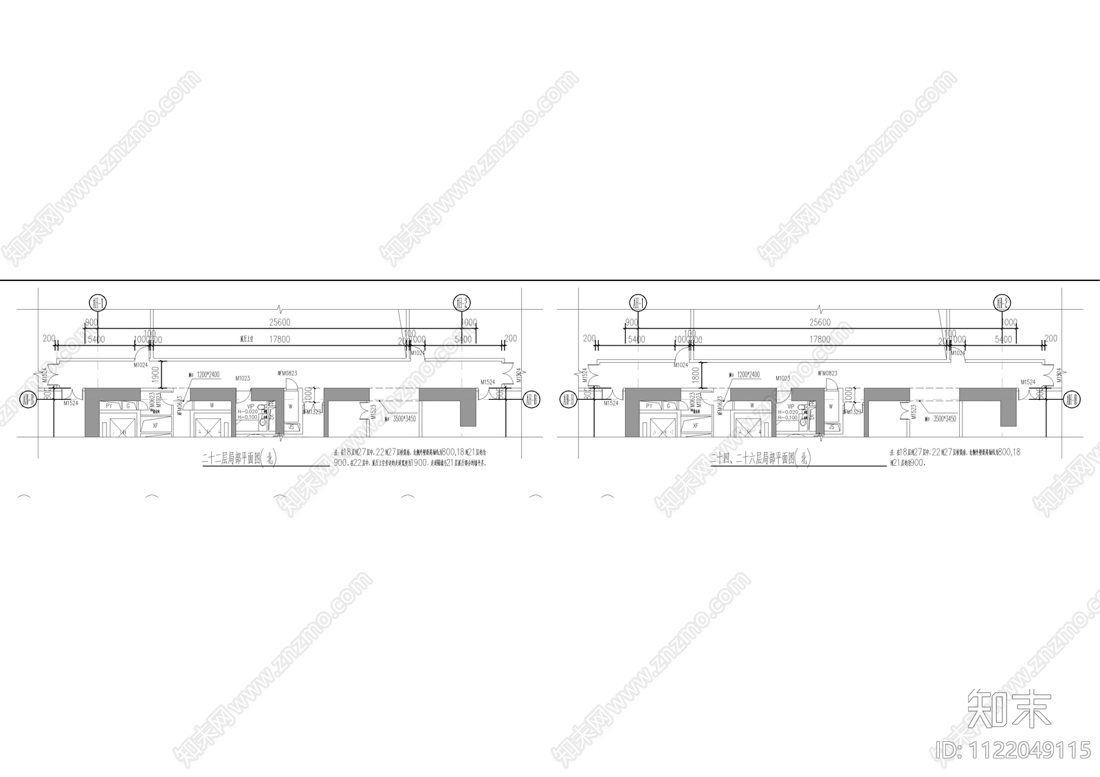 20F塔楼建筑平面图施工图施工图下载【ID:1122049115】