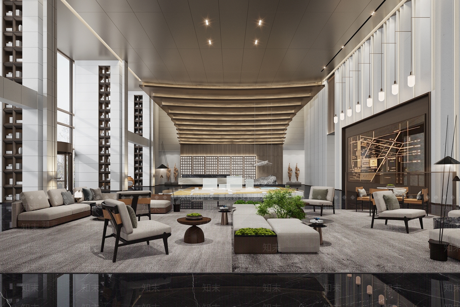 现代售楼大厅3D模型下载【ID:1122071153】