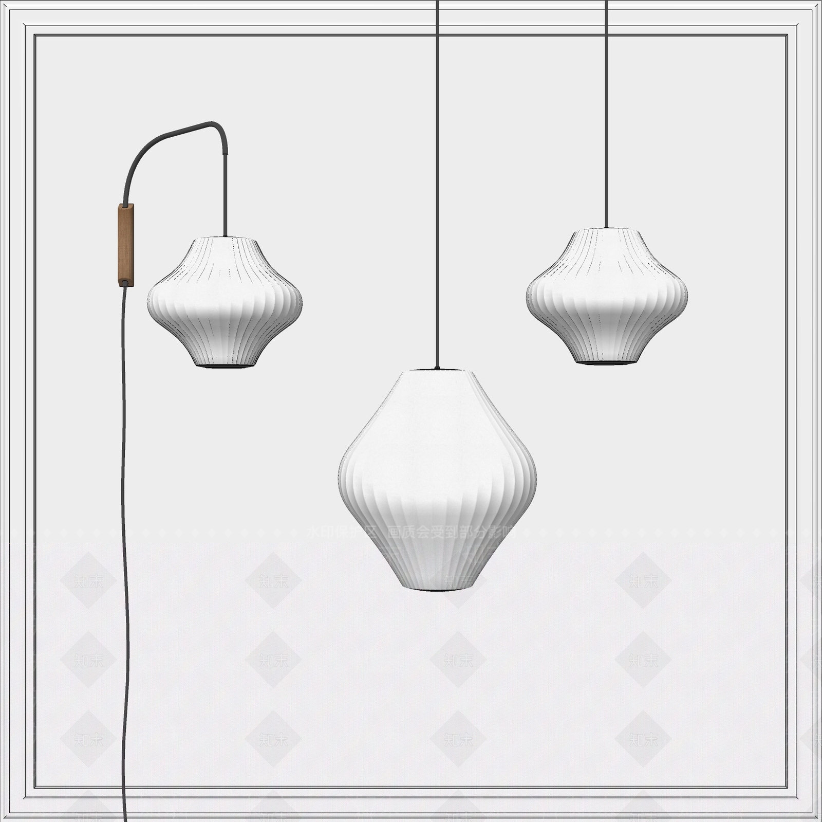 新中式灯具组合SU模型下载【ID:1122071196】