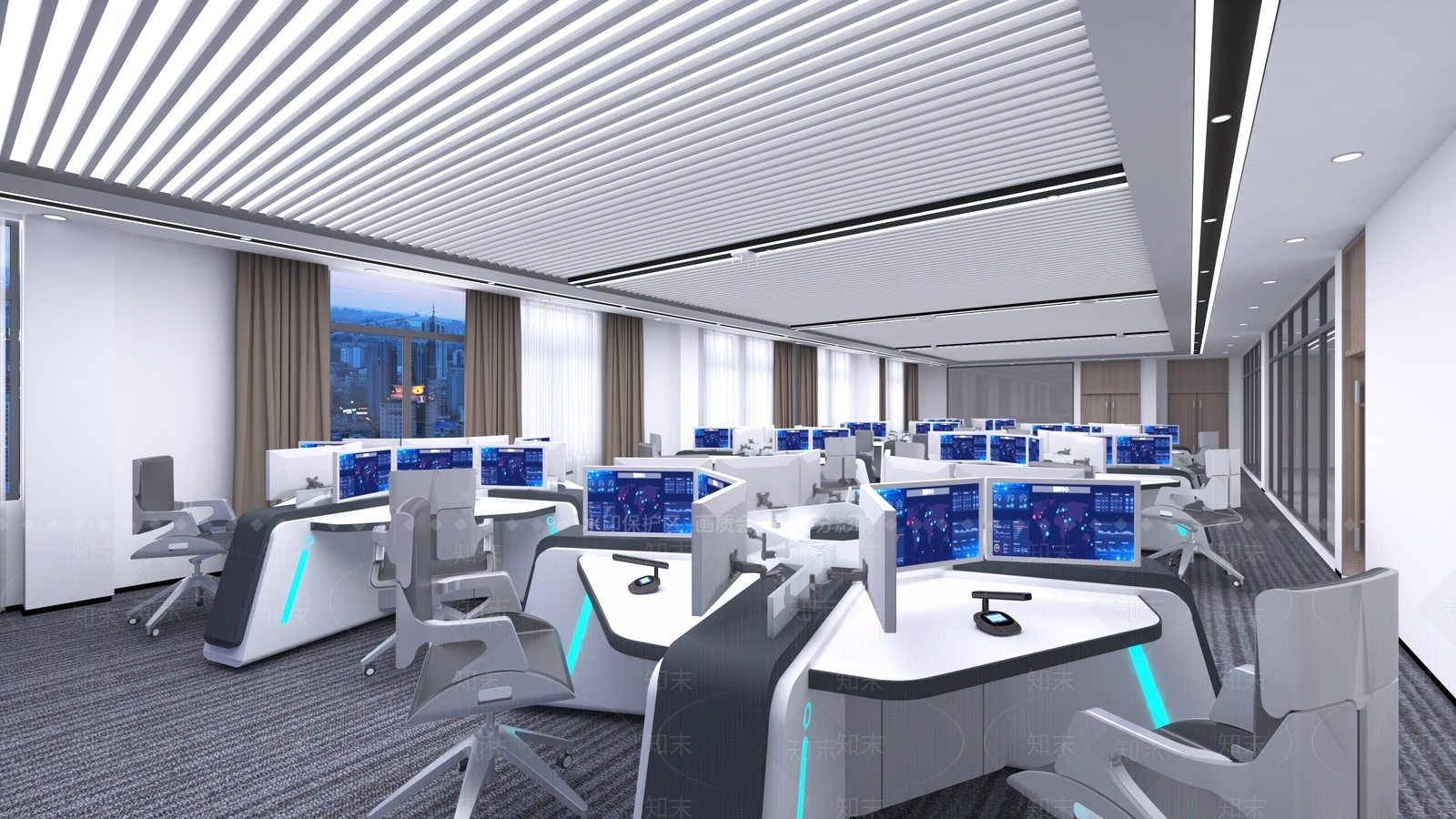 现代科技指挥中心3D模型下载【ID:1122996456】