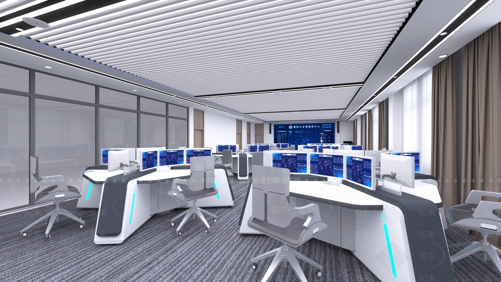 现代科技指挥中心3D模型下载【ID:1122996456】