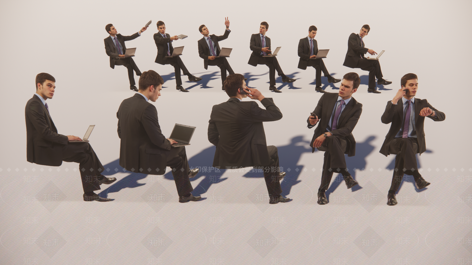 坐姿商务人物SU模型下载【ID:1122086107】