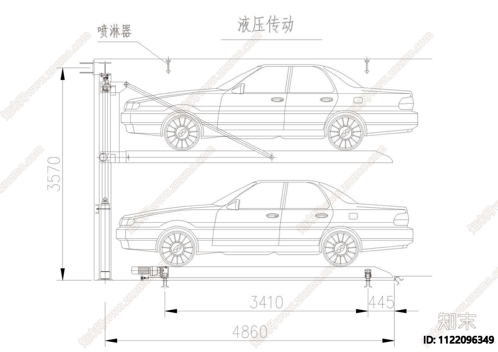 机械停车位设计图平面图cad施工图下载【ID:1122096349】