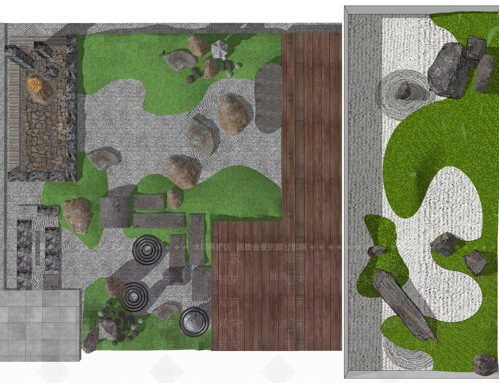 新中式景观微地形SU模型下载【ID:1122100991】