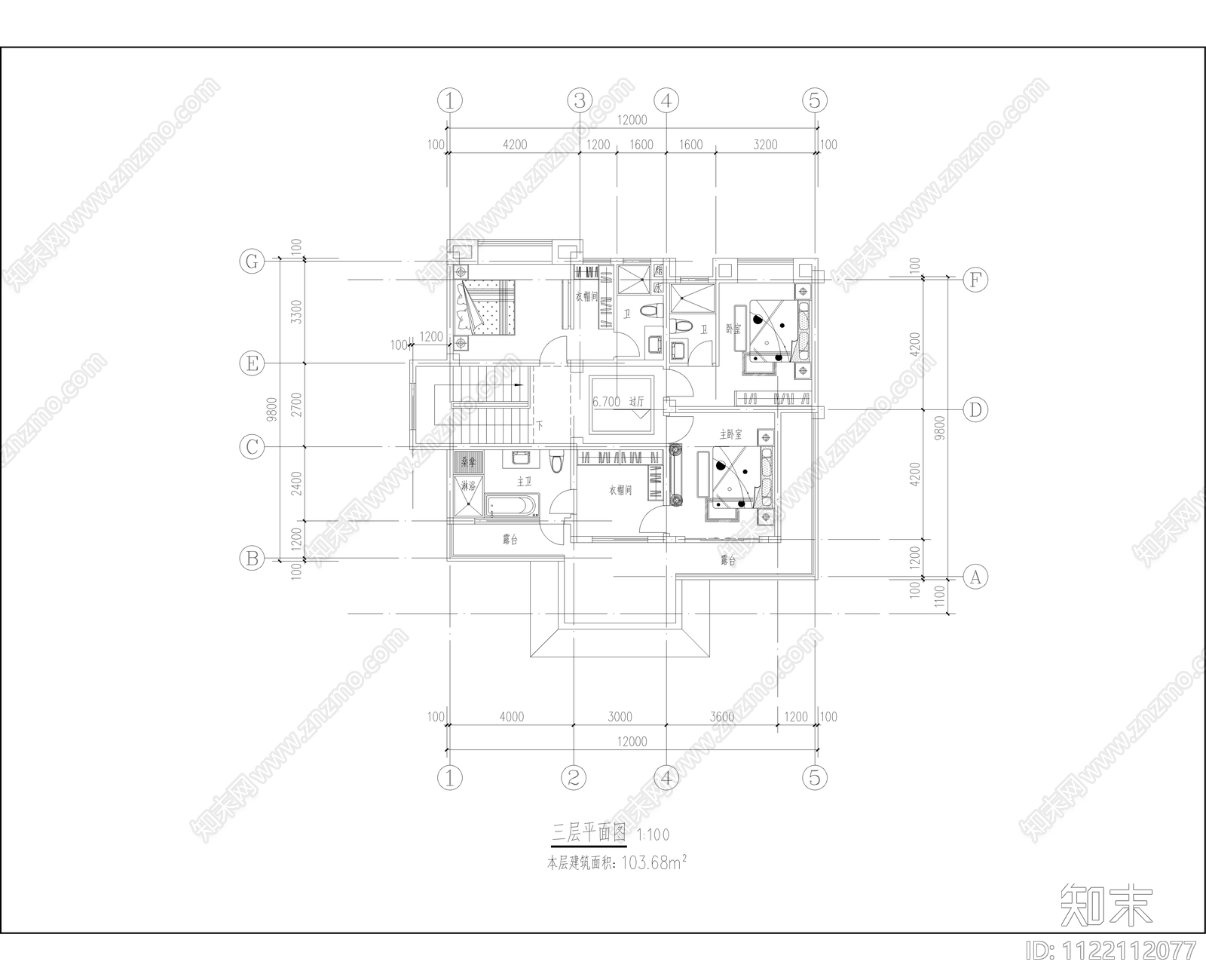 新中式别墅方案设计平面图施工图下载【ID:1122112077】