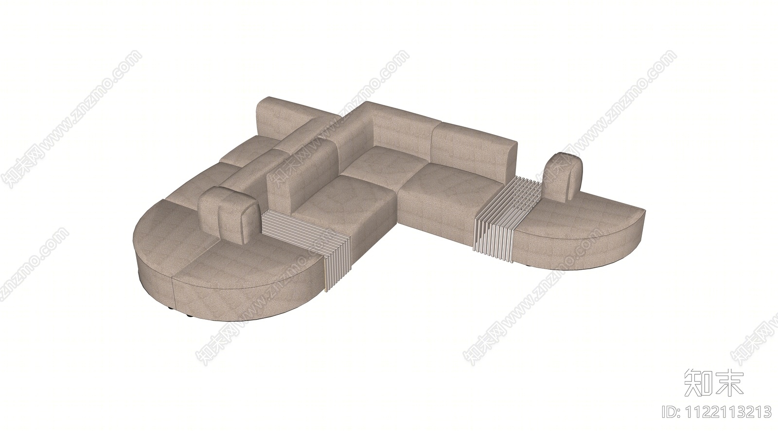 现代异形卡座沙发SU模型下载【ID:1122113213】
