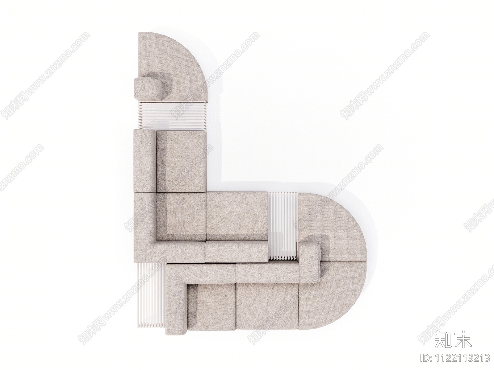 现代异形卡座沙发SU模型下载【ID:1122113213】