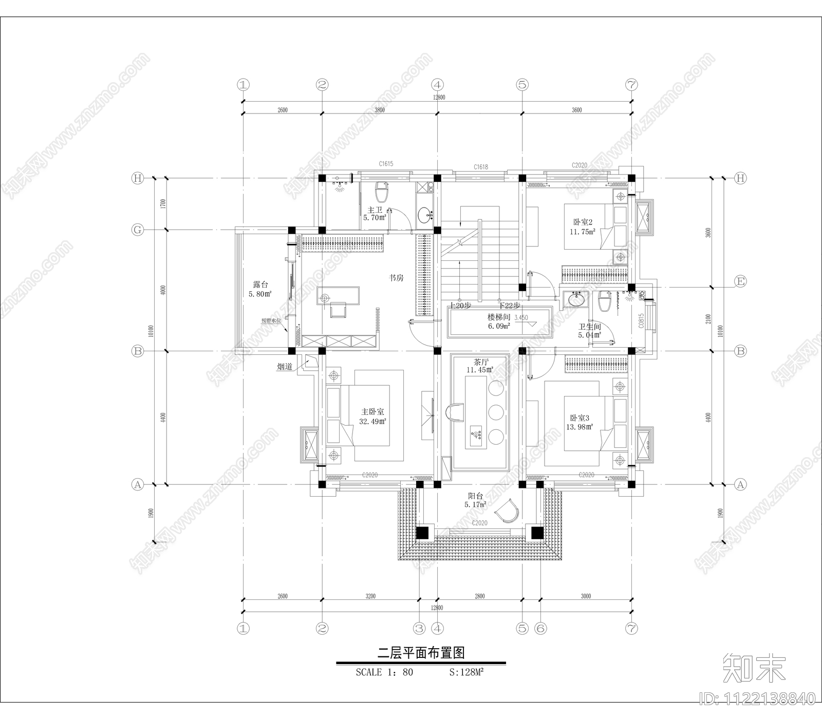 欧式别墅方案cad施工图下载【ID:1122138840】