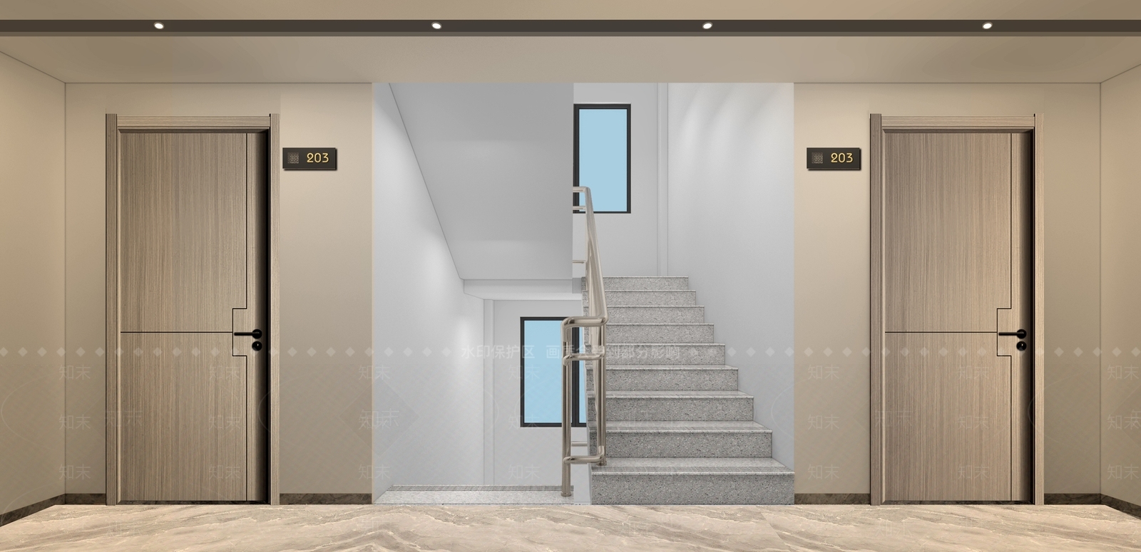 现代楼梯间3D模型下载【ID:1122131032】