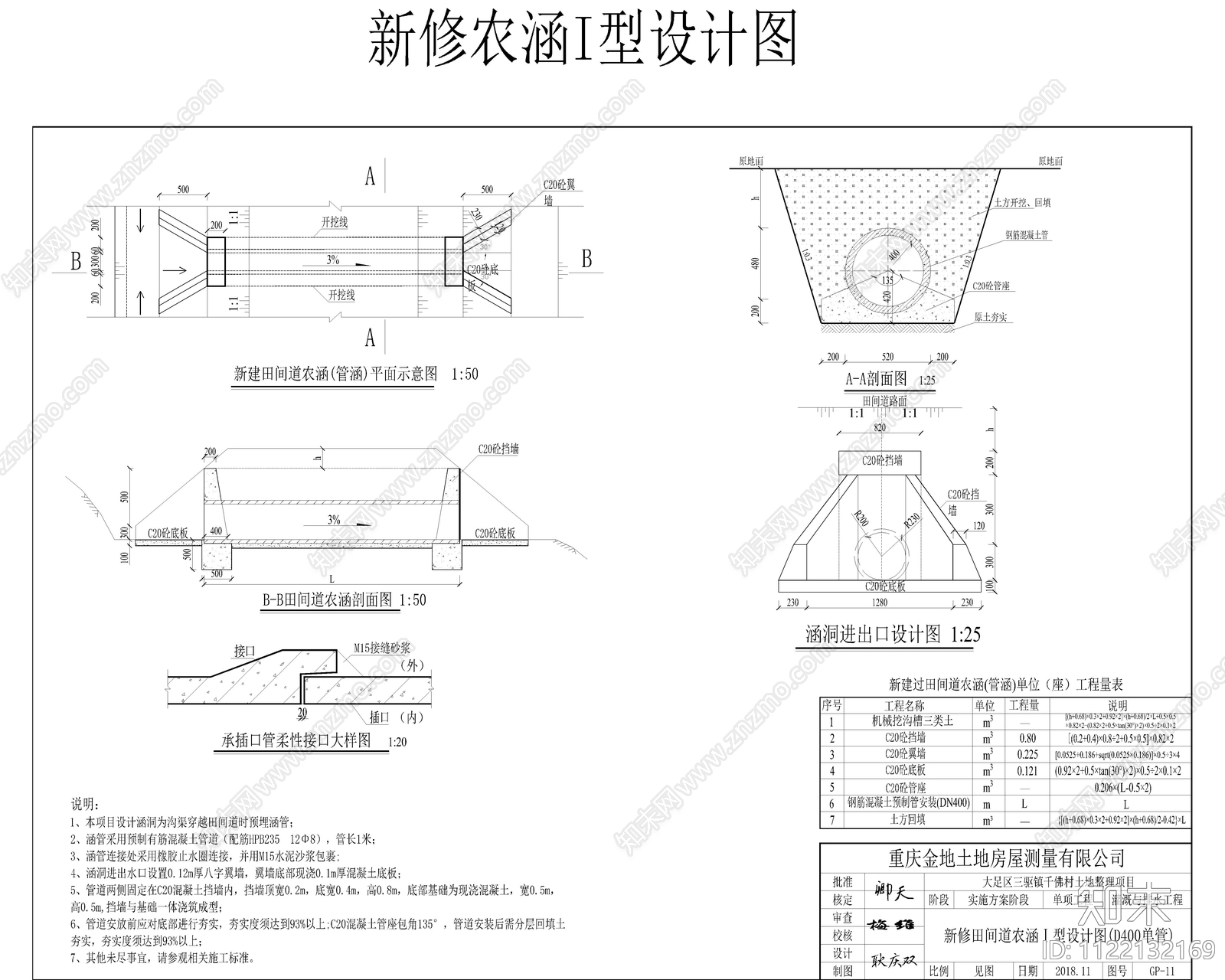 18套土地整治项cad施工图下载【ID:1122132169】