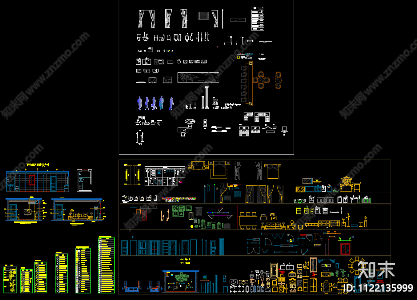 现代家装平面图库施工图下载【ID:1122135999】