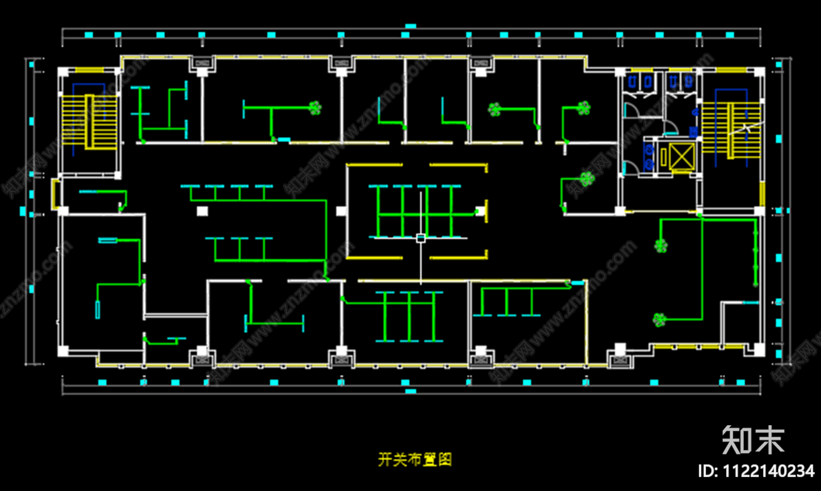 现代简约办公室cad施工图下载【ID:1122140234】