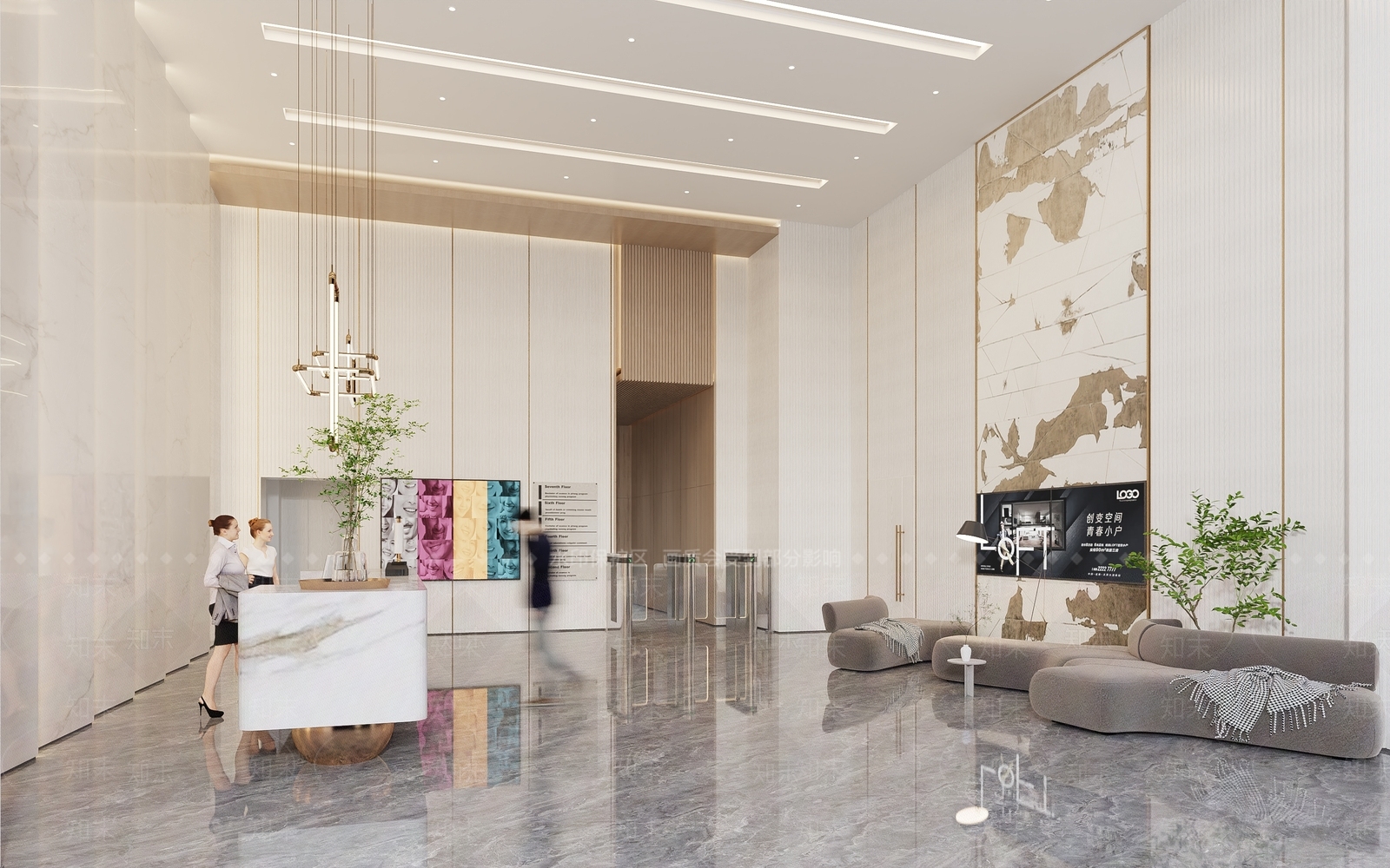 现代玄关3D模型下载【ID:1221471384】