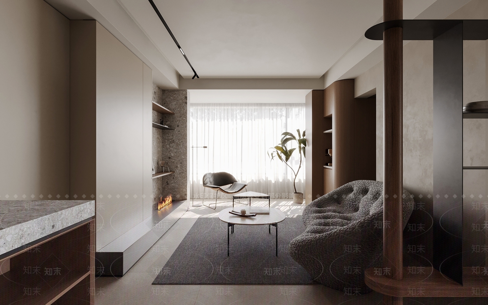 侘寂家居客厅3D模型下载【ID:1221950521】