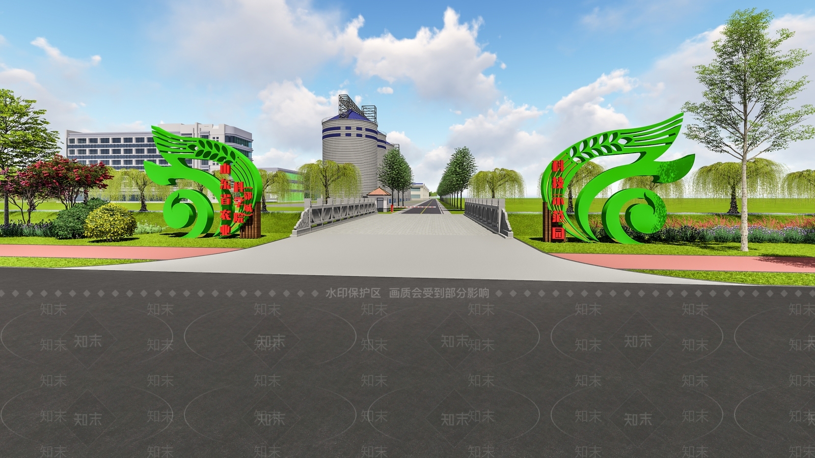 现代农场景观大门SU模型下载【ID:1122159564】