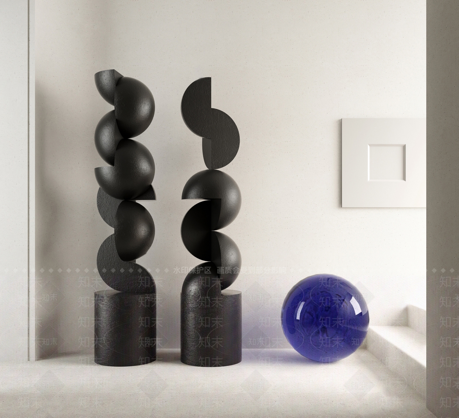 现代室内几何雕塑SU模型下载【ID:1122159995】