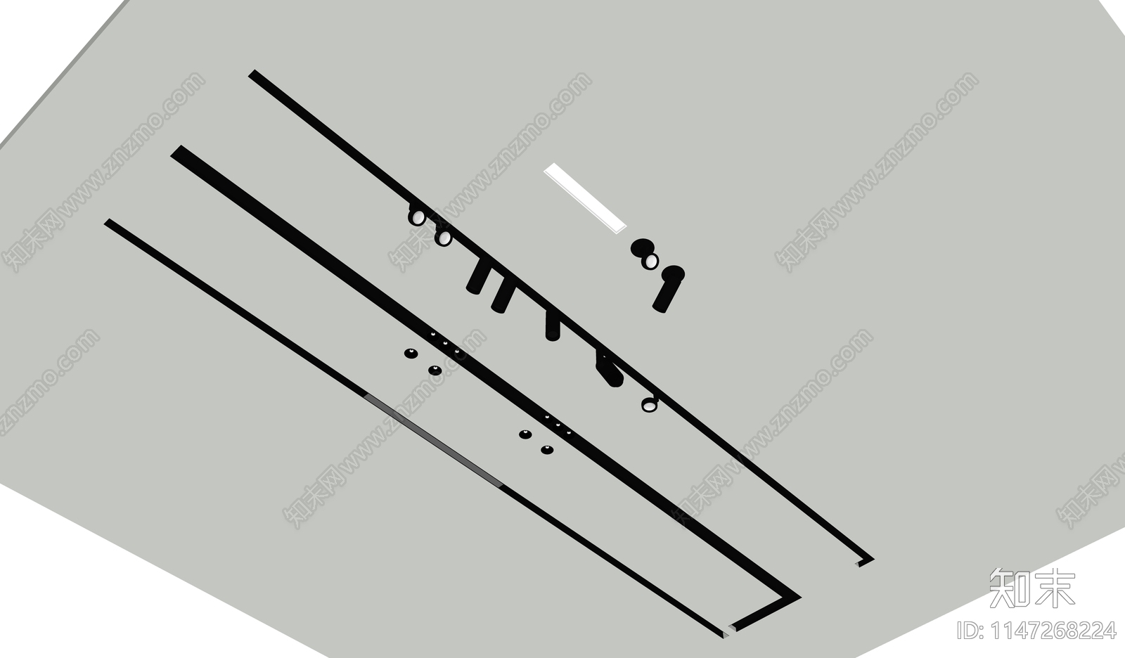 现代轨道射灯SU模型下载【ID:1147268224】