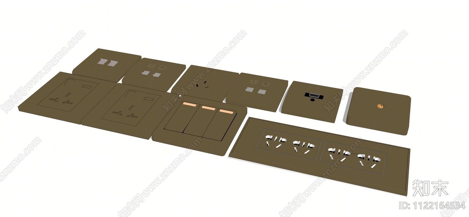 现代开关插座组合SU模型下载【ID:1122164534】
