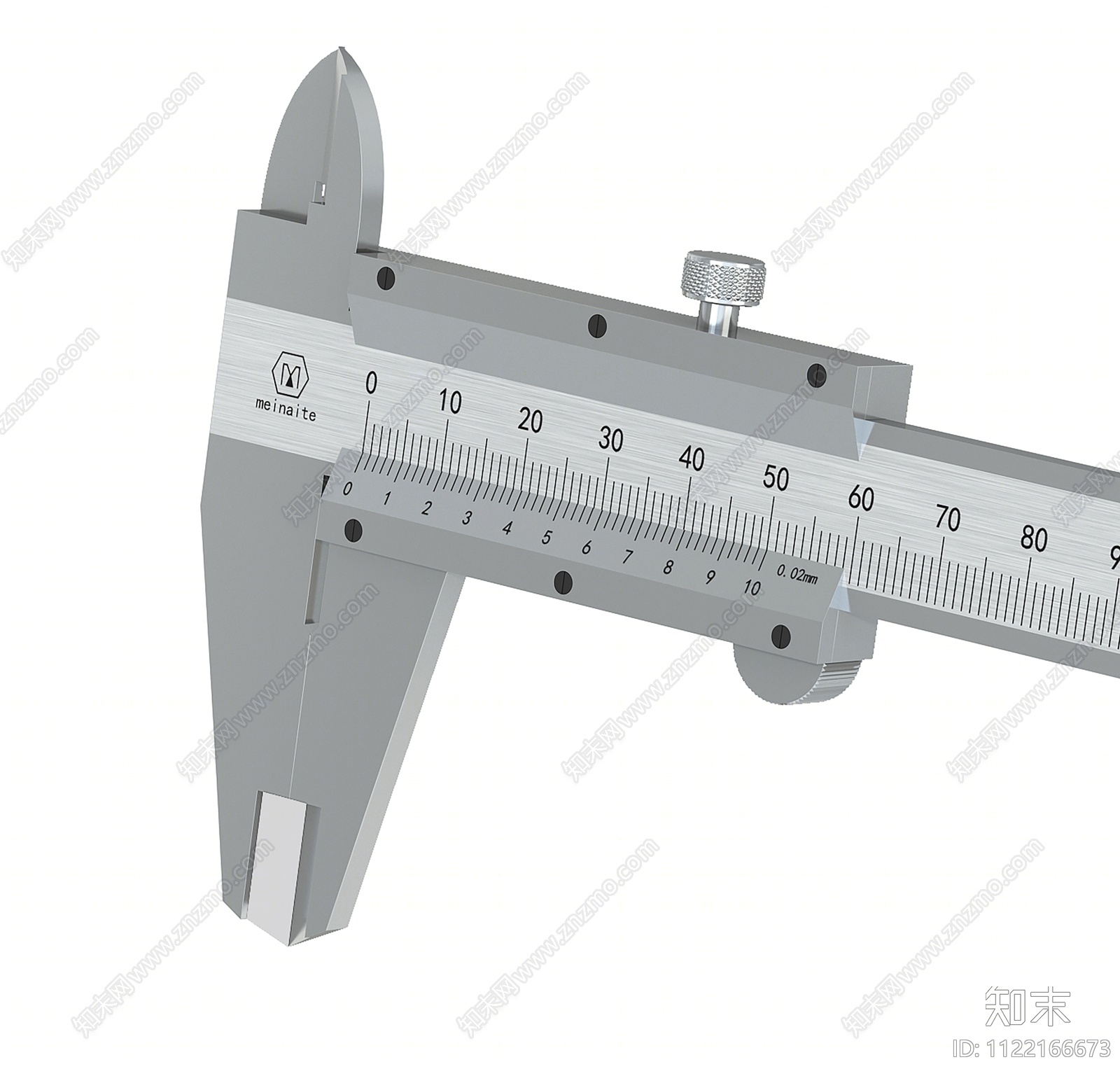 不锈钢制游标卡尺3D模型下载【ID:1122166673】