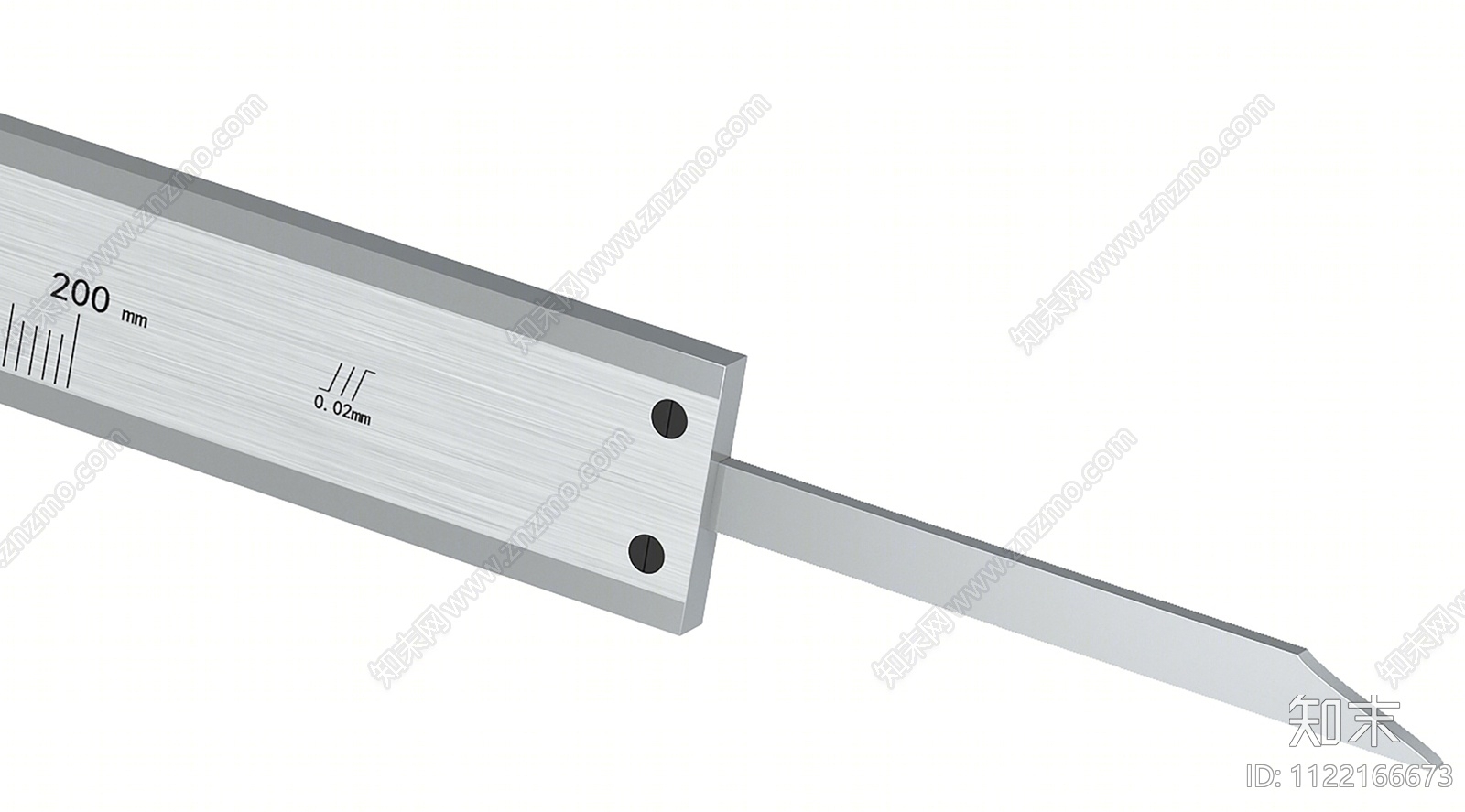 不锈钢制游标卡尺3D模型下载【ID:1122166673】