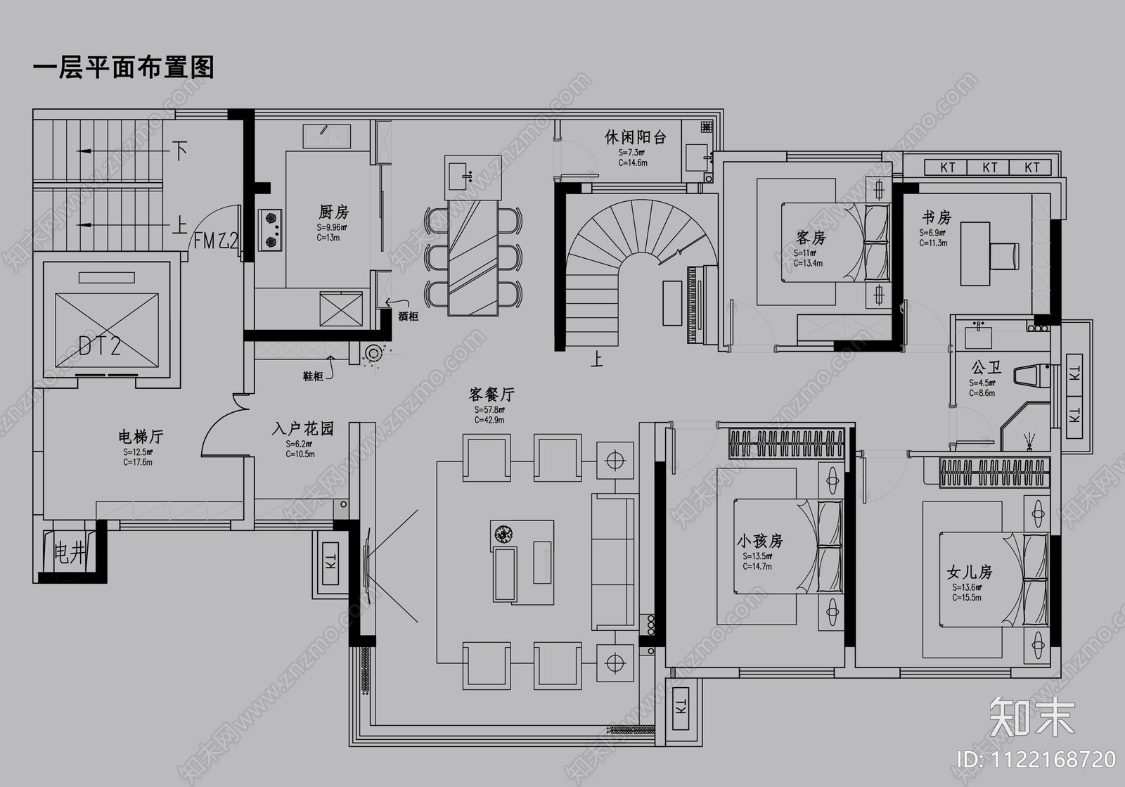 新中式别墅设计cad施工图下载【ID:1122168720】