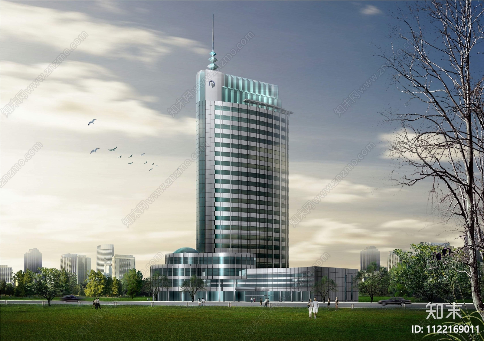 某综合激光研究所办公大楼cad图含效果图施工图下载【ID:1122169011】