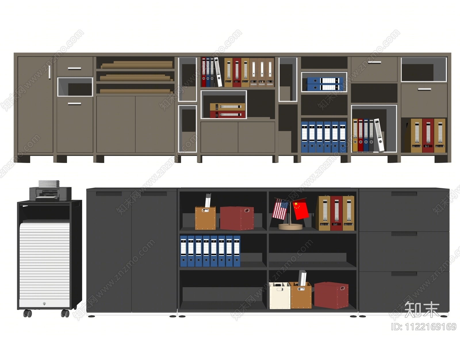现代办公室文件柜SU模型下载【ID:1122169169】