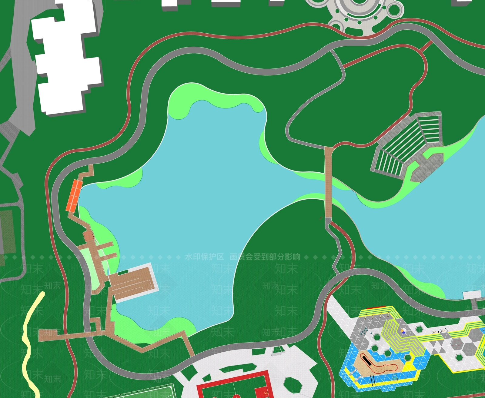 【SU悬赏模型】现代风格公园景观SU模型下载【ID:1122217444】