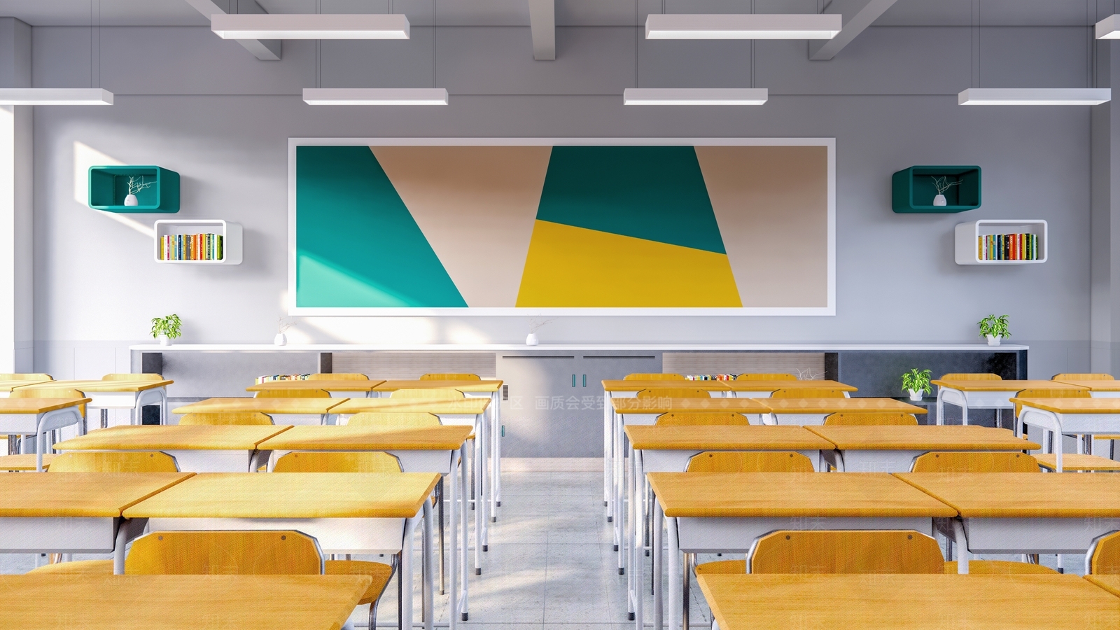 现代学校教室SU模型下载【ID:1122191562】