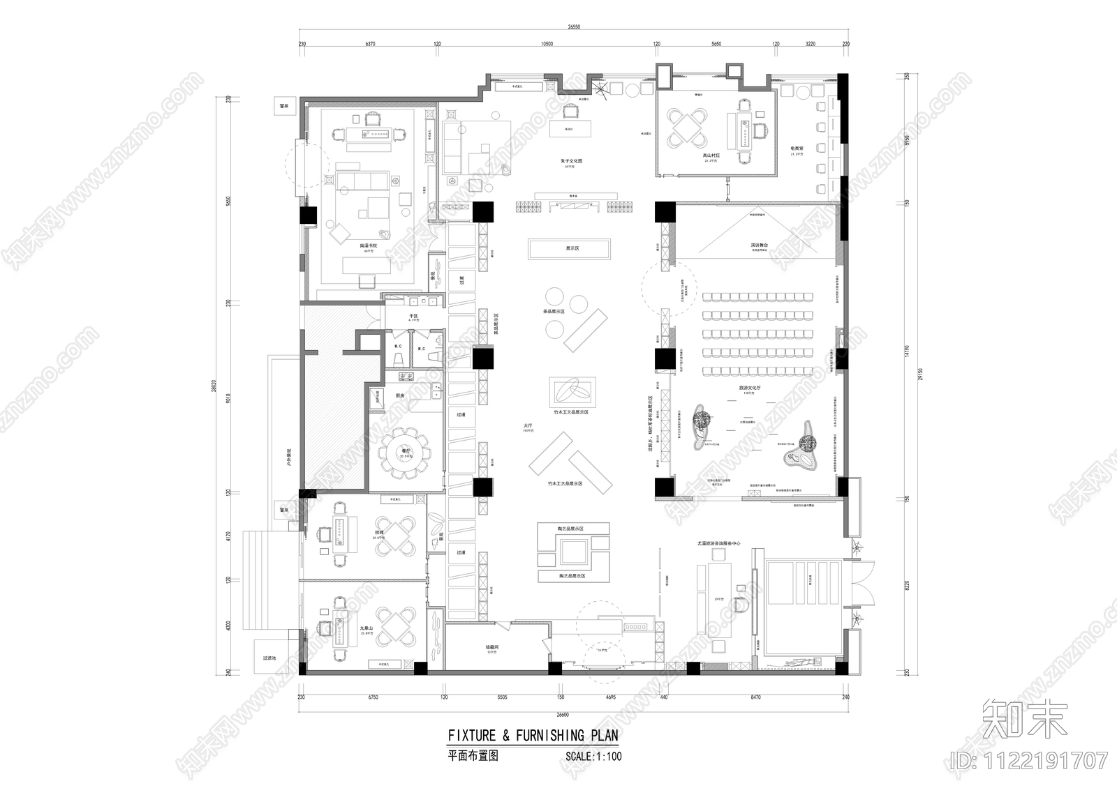 新中式云赋会所设计cad施工图下载【ID:1122191707】