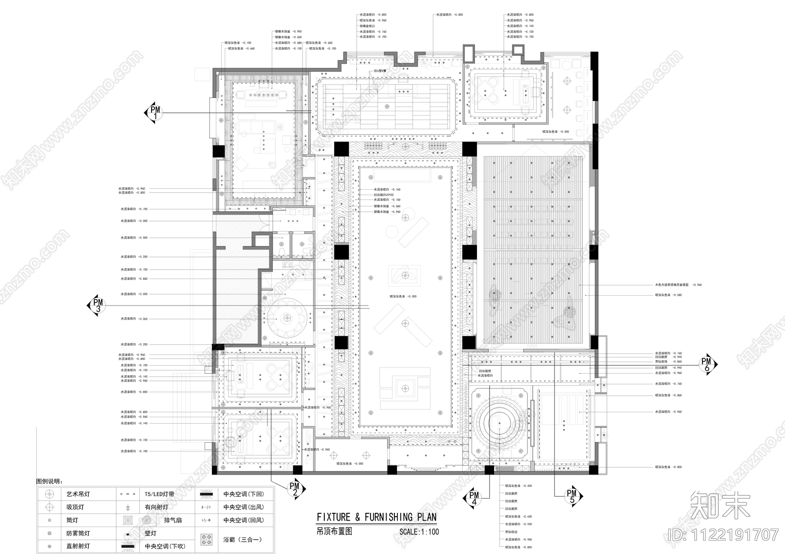 新中式云赋会所设计cad施工图下载【ID:1122191707】