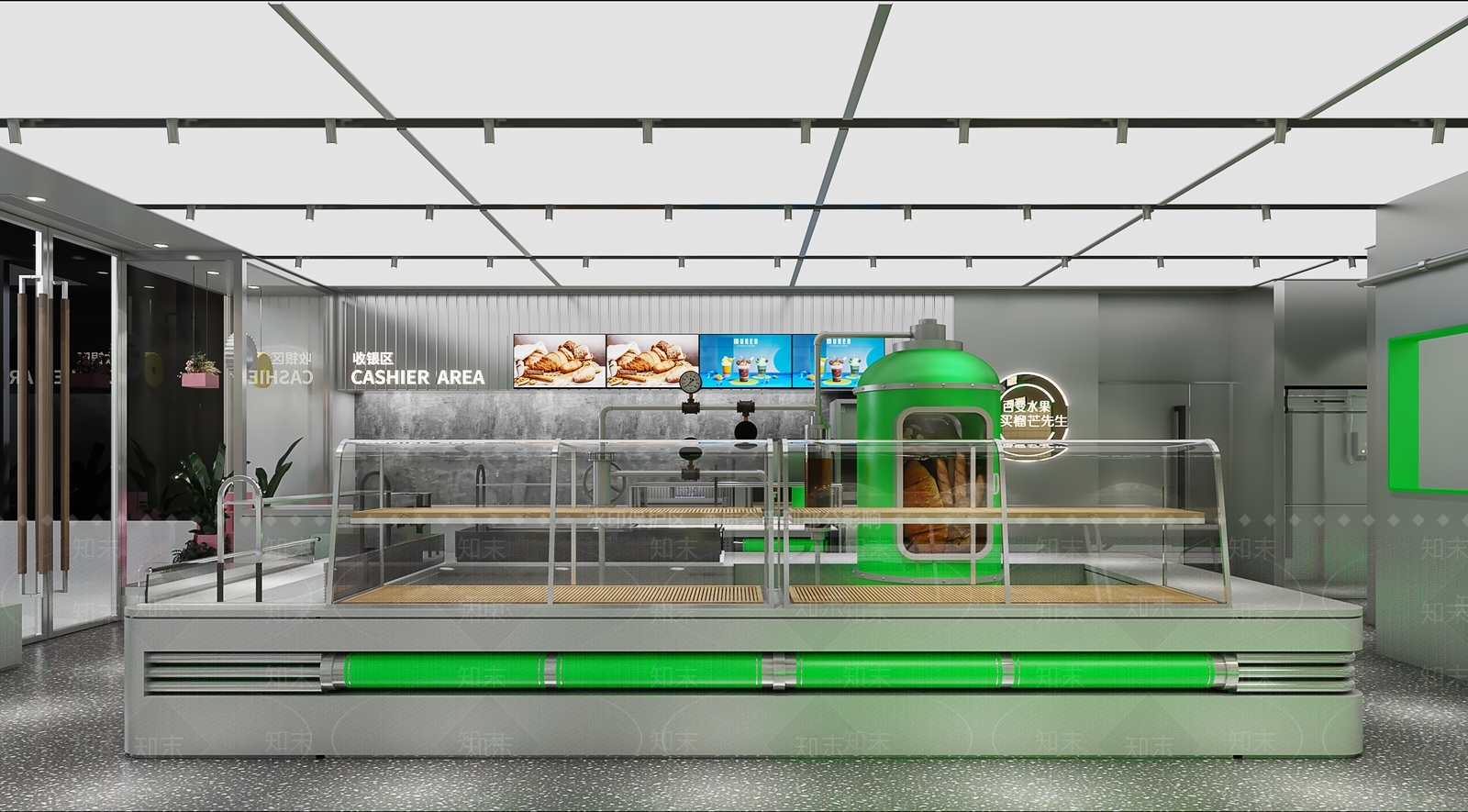 现代烘焙店3D模型下载【ID:1122193497】