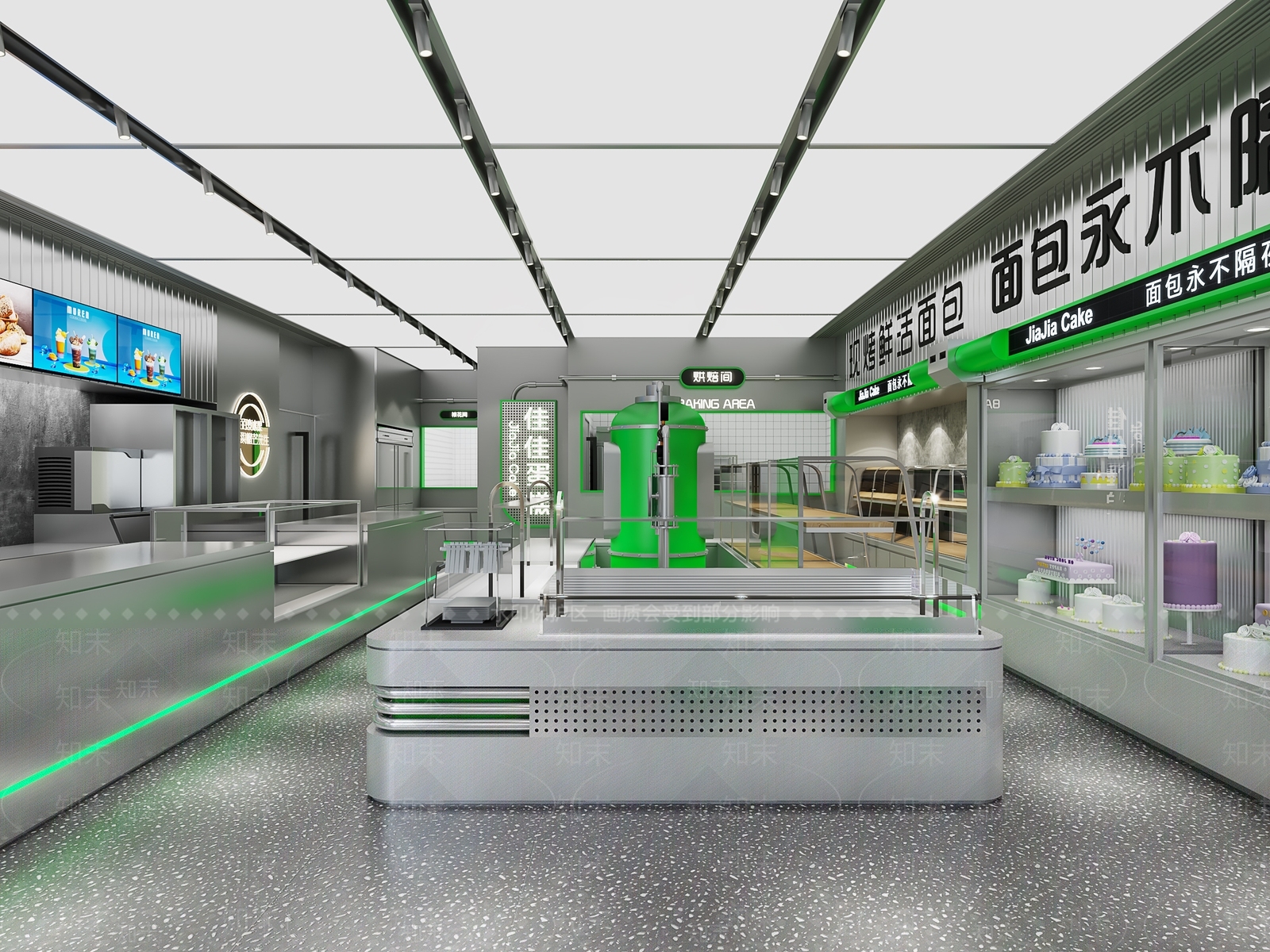 现代烘焙店3D模型下载【ID:1122193497】