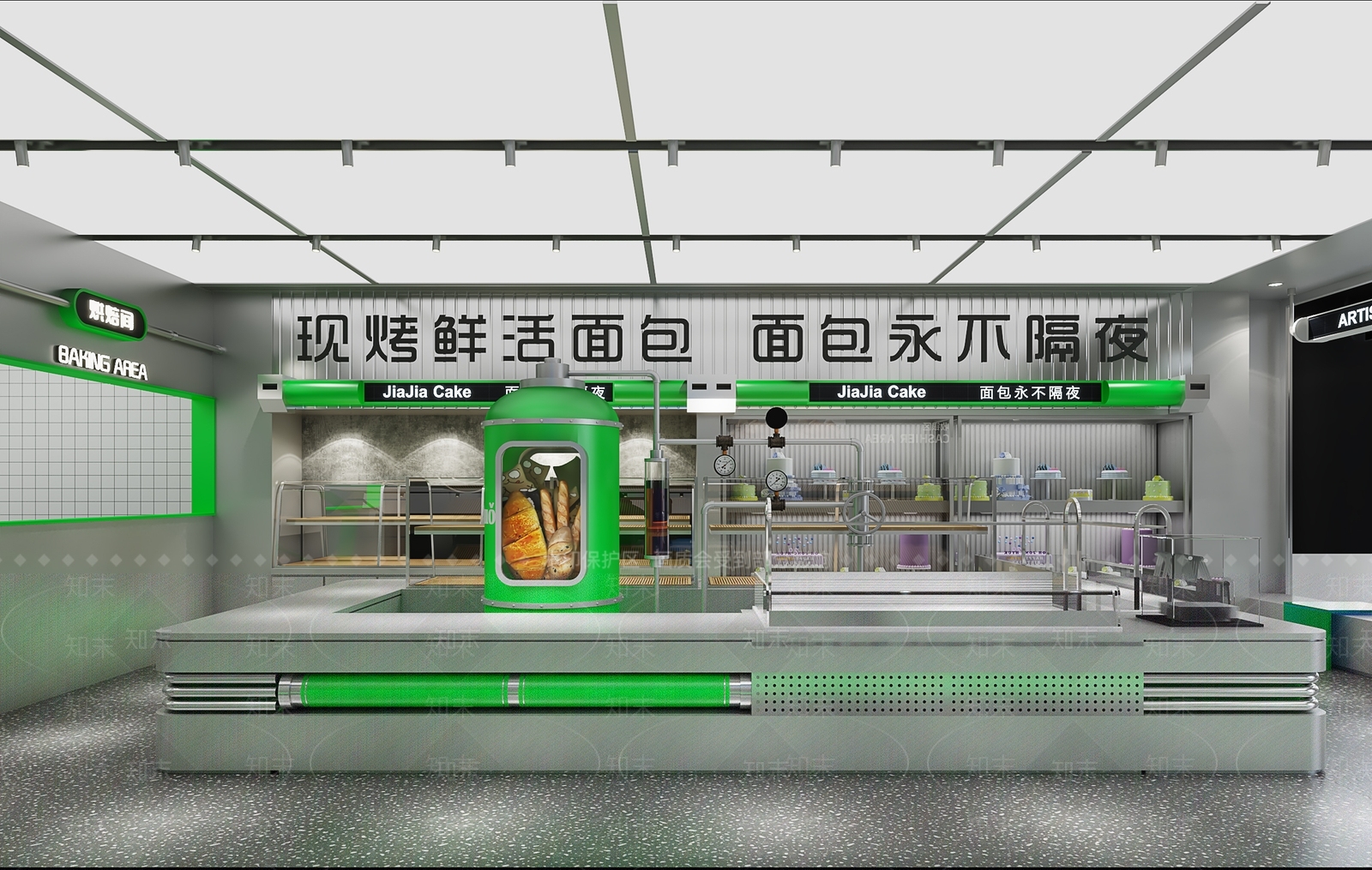 现代烘焙店3D模型下载【ID:1122193497】