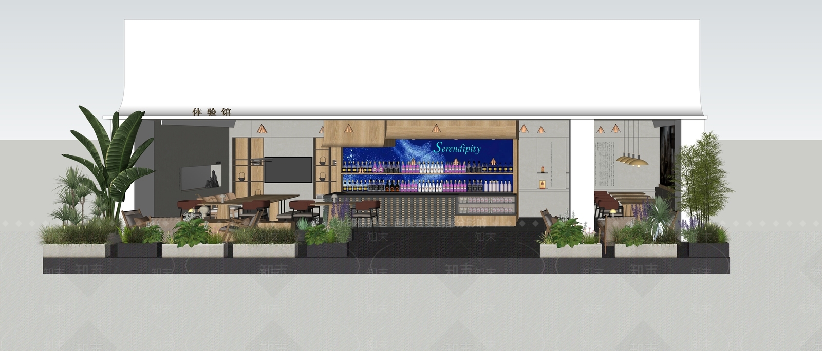 现代酒吧SU模型下载【ID:1122194150】