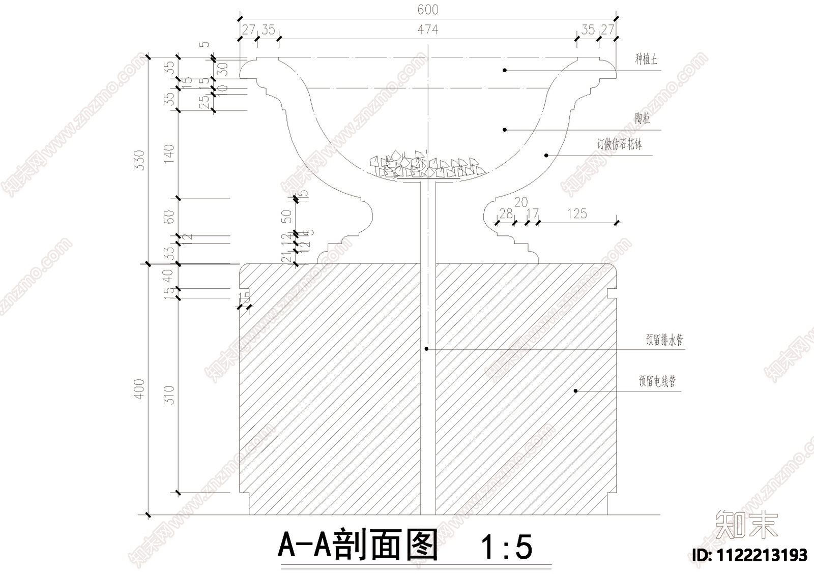 花池CAD详图施工图下载【ID:1122213193】