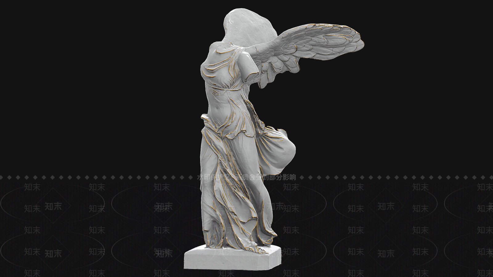 欧式胜利女神雕塑SU模型下载【ID:1122242165】